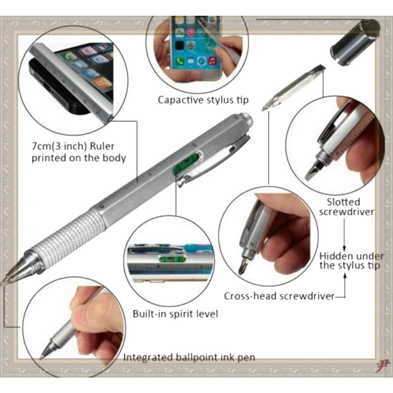 Multi-Functional Tool Tech Ballpoint Pen 6 in 1 Ballpoint Pen, Screwdriver K9FA