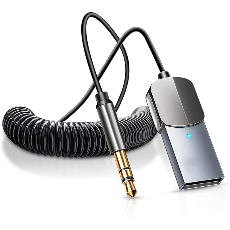 Bluetooth Aux Adapter Dongle USB to 3.5mm Jack Car Audio Aux Bluetooth 5.0 Handsfree Kit for Car Receiver BT Transmitter