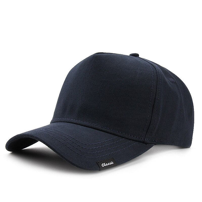 Man Hard Top Large Sport Cap Male Oversize Cotton Sun Hat Adult Plus Size Polyester Dry Quickly Baseball Caps 56-60cm 60-65cm: Cotton Navy Blue / 60-65cm