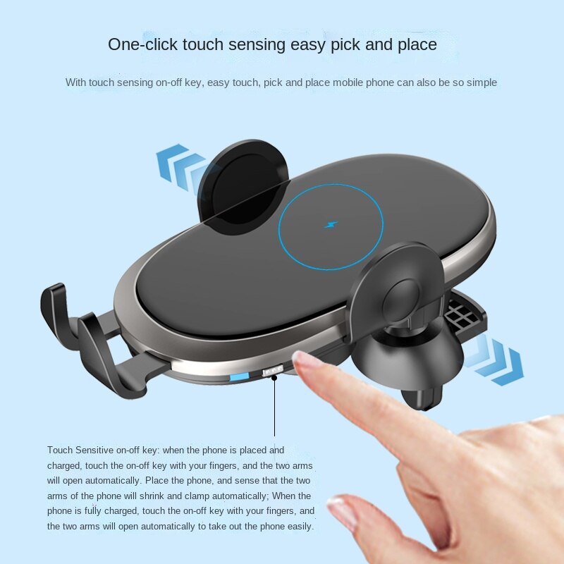 New 15w car phone holder wireless charger for samsung  s21 s20 iphone 13 12 11 x fast charging automatic clamping mount air vent