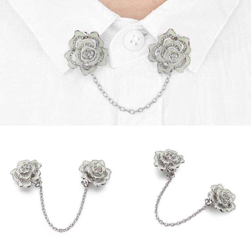 Mode Sneeuwvlok Rose Vorm Vest Clip Trui Shawl Clips Keeper Kraag Eend mond Plated Metalen Clip Houder Accessoires