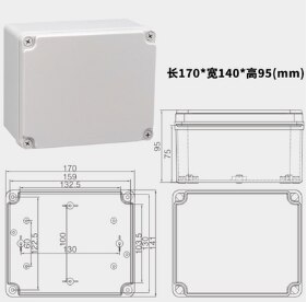 Elektrisk kopplingsdosa diy utomhus elbox projektlåda abs vattentät plastskal övervakning kraftdosa plastfodral: 170 x 140 x 95