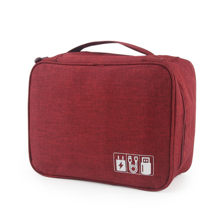 Organizer per cavi impermeabile Gadget da viaggio dispositivi elettronici accessori custodie custodia per caricabatterie USB: Wine Red