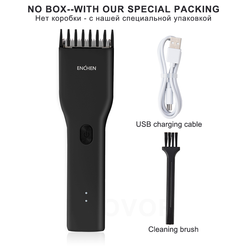 ENCHEN Men's Electric Hair Clippers Hair Trimmer Cordless Home use Hair Clipper Trimmer Corner Razor Machine: Black No box
