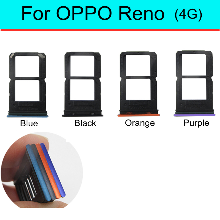 1Pcs Sim Card Tray Houder Voor Oppo Reno 4G Sim Micro Reader Card Slot Adapters Card Socket Reparatie onderdelen