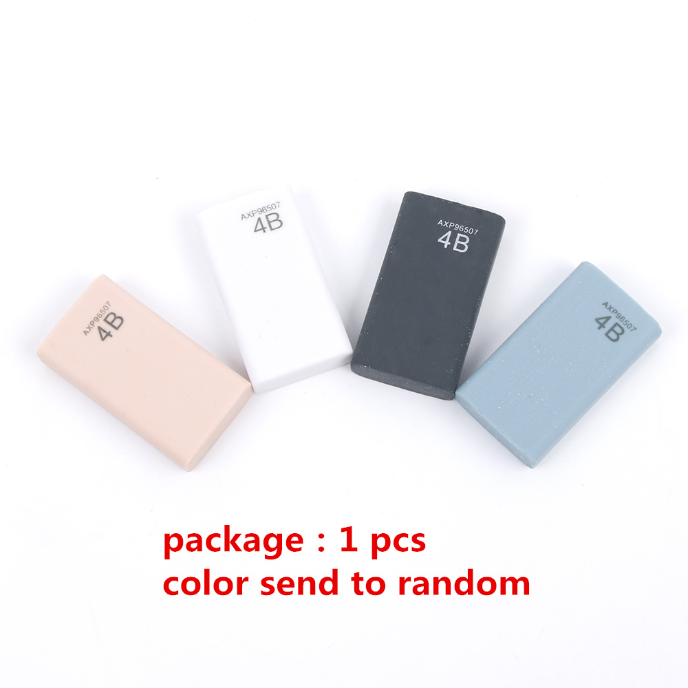 1 PCS Stationery Supplies 4B Pencil Eraser Art Sketch Painting Dedicated Student Stationery Eraser Korean Novelty I: White