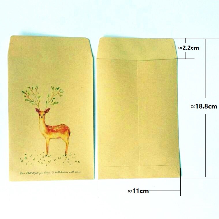 10pcs/lot cute Deer series kraft paper envelopes letter Paper Envelope Craft post vitations for office school