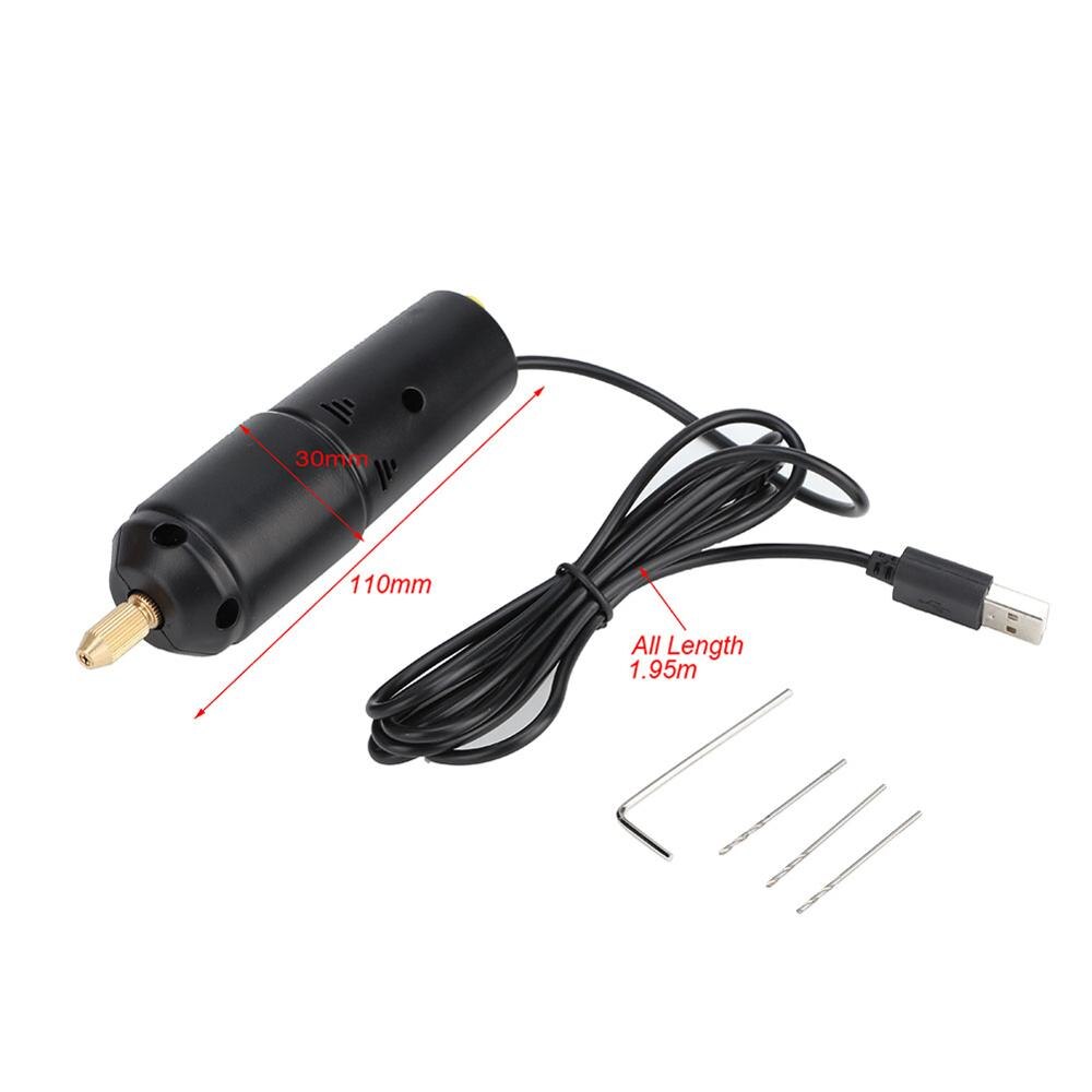 Jewelry Tools Mini Electric Drills Portable Handheld Micro USB Drill with 3pc Bits DC 5V for Jewelry Making DIY Wood Craft