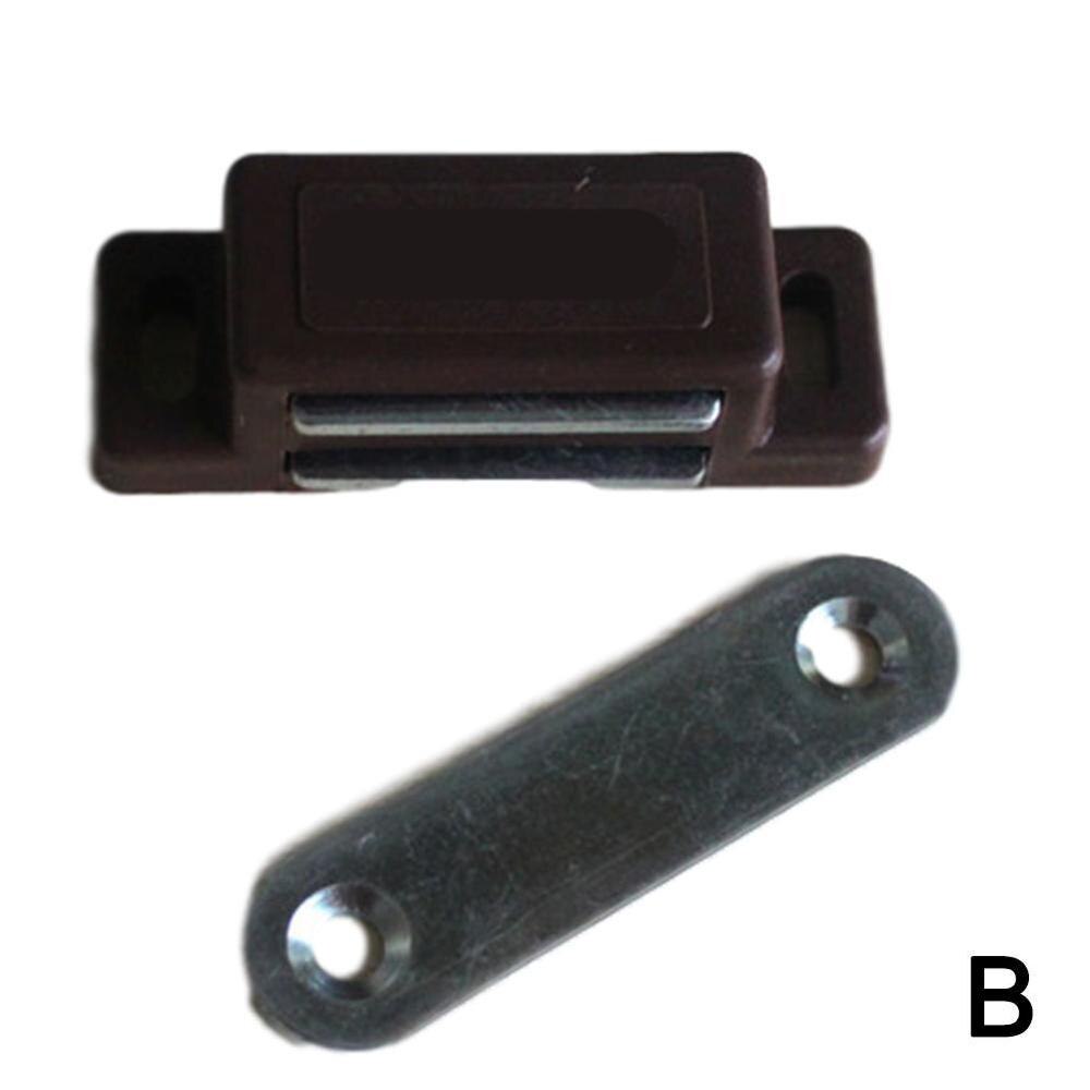 Small Magnetic Door Catches Kitchen Cupboard Wardrobe Screw Catch Cabinet Brown White Latch Hardware Cabinet V9E4: B