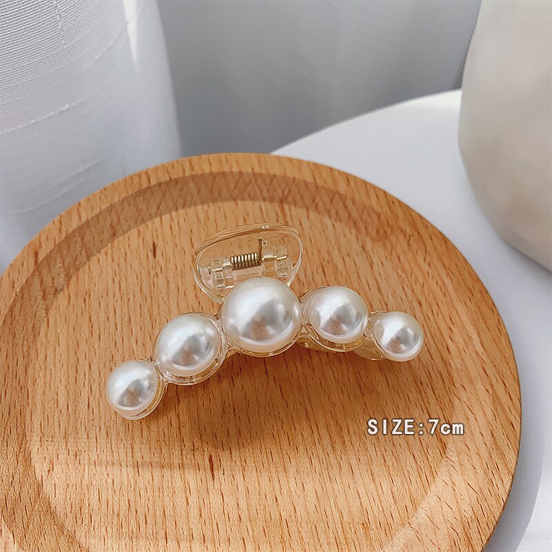 Grote Parel Haar Clips Witte Haarspeld Pinnen En Clips Parel Acryl Grijpen Haar Clips Voor Vrouwen Haarspeld Hoofdtooi Haaraccessoires: 02