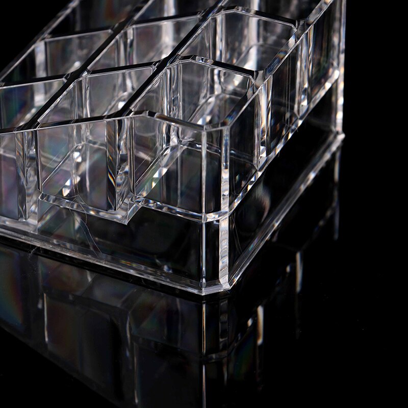 9 rutnät smink förvaringsväska läppstift låda väska hållare akryl makeup organizer förvaringsbox kosmetisk box display stativ