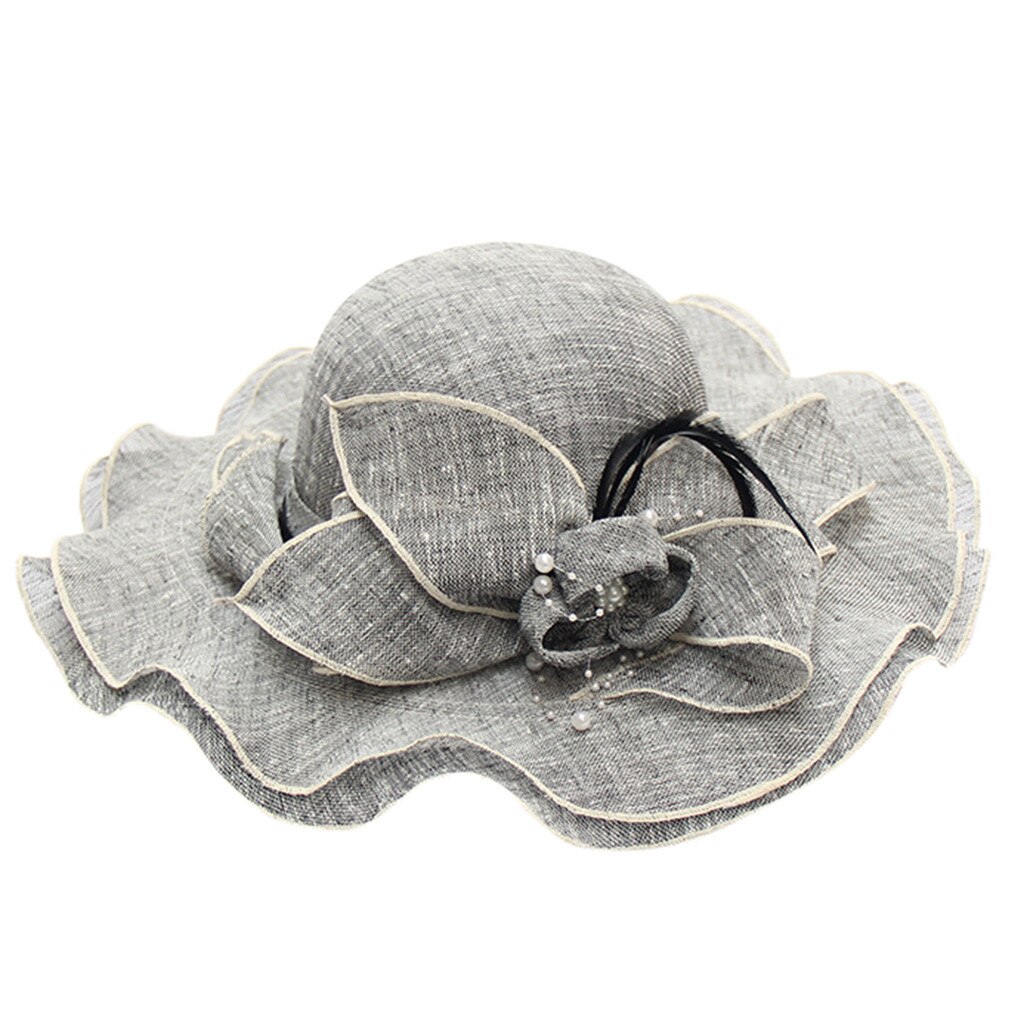 Elegante Frauen Sonnenhut frauen Organza Kirche Kentucky Fascinator Braut Tee Party Hochzeit Hütte Gorras шляпа женская летняя: Schwarz