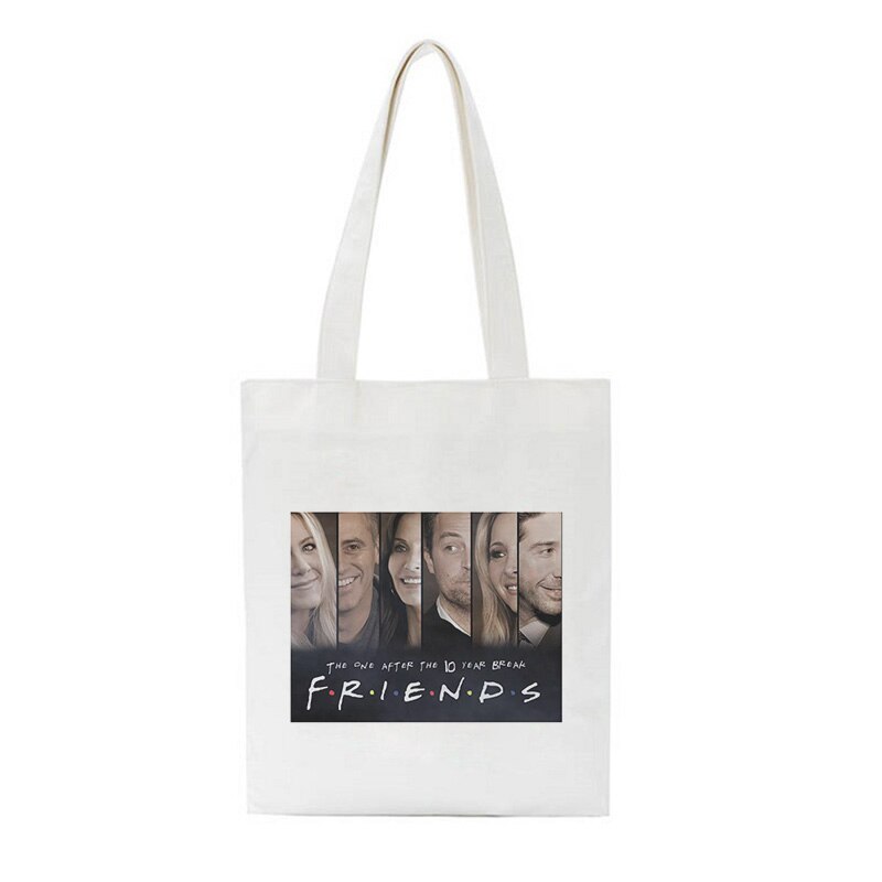 Friends tv-show schoudertassen cartoon boodschappentas harajuku casual dames tas portemonnee grote handtas street ins crossbody tas: 9
