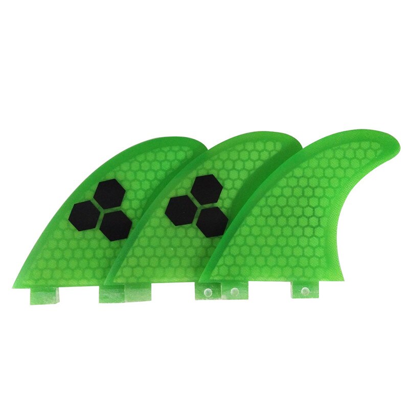 FCS G5 aletas tabla de surf aleta M Tamaño de fibra de vidrio panal stand up paddle quilhas quillas FCS surf wassersport: Verde