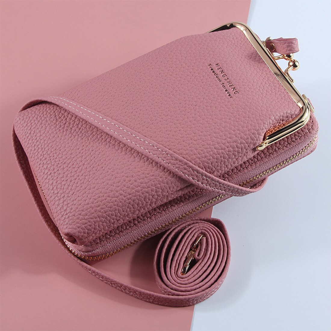 Brand Crossbody Bags Touch Screen Cell Phone Purse Bag Smartphone Wallet Metal Leather Shoulder Strap Handbag Women Bag: 6