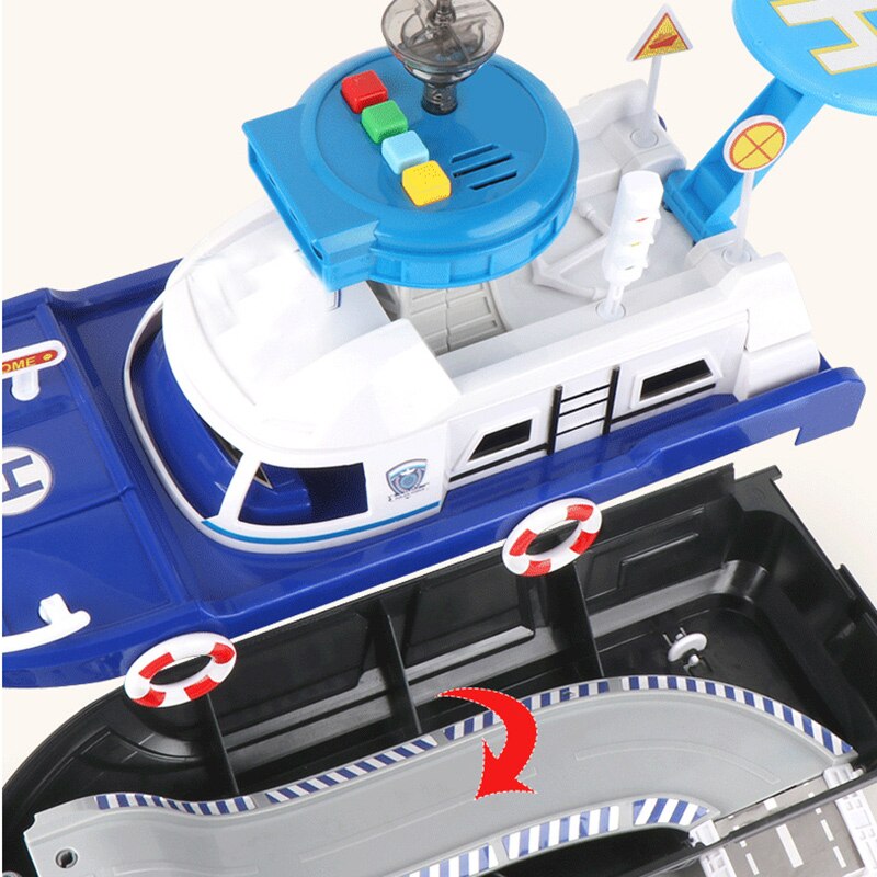 Marine Rescue Fire Boat Kids Toys Simulation Track Inertia Boat Music Track Crash Toy Boat Ship Model Non-Remote Toy