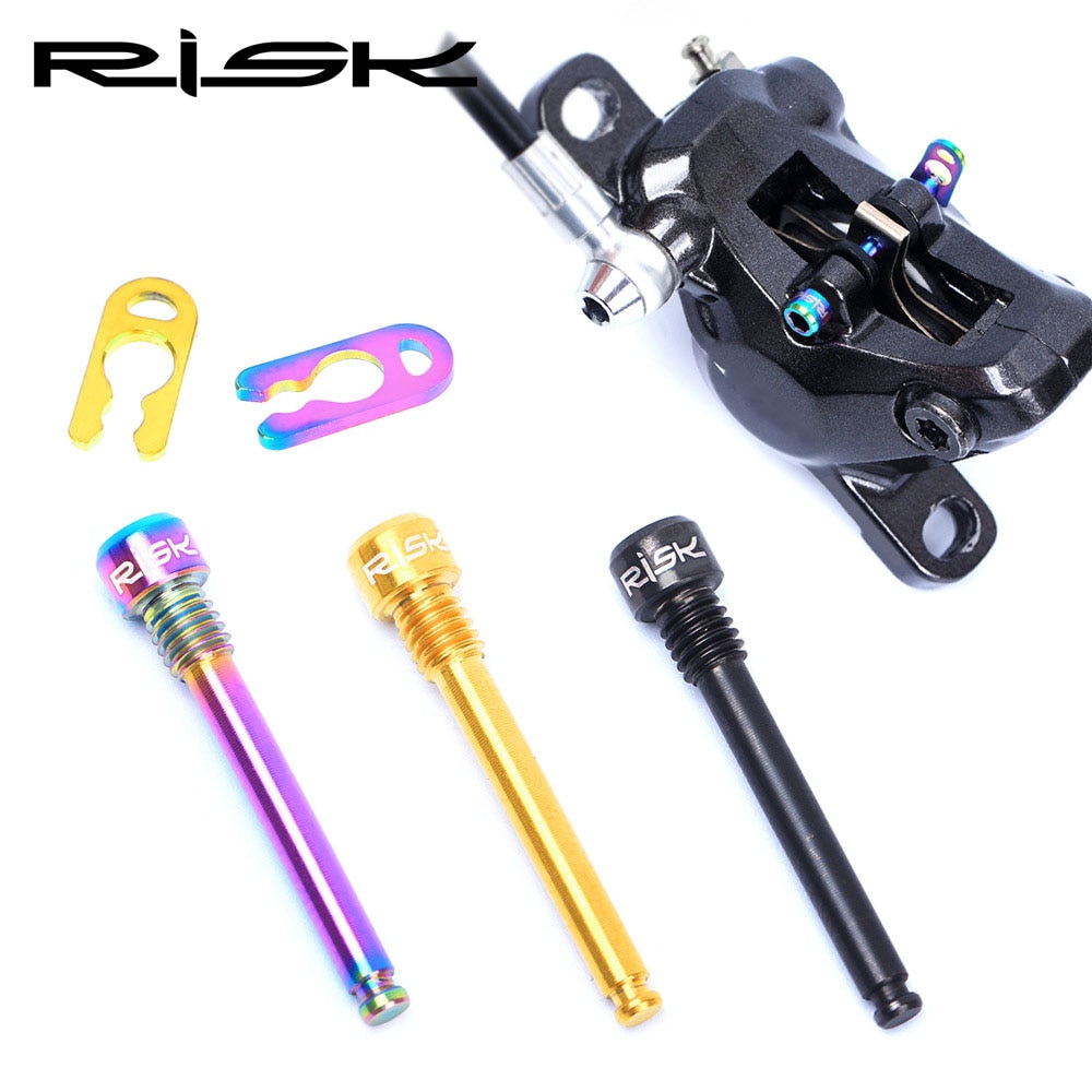 2 pièces risque route vtt vélo vélo M4x26.5 titane goupille de retenue avec Circlip boulon pour fileté hydraulique disque plaquette de frein garniture