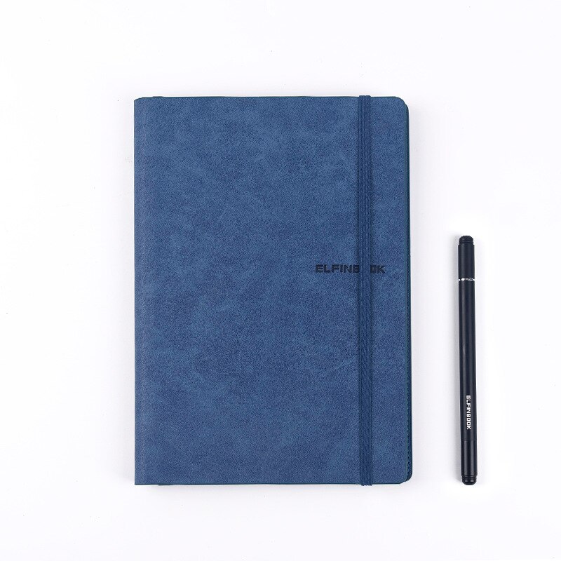 Carnet de notes A4 en cuir réutilisable, effaceur intelligent, copie d'applications, écriture répétée, carnet de poche Business, bureau, école, dessin, ,: Blue