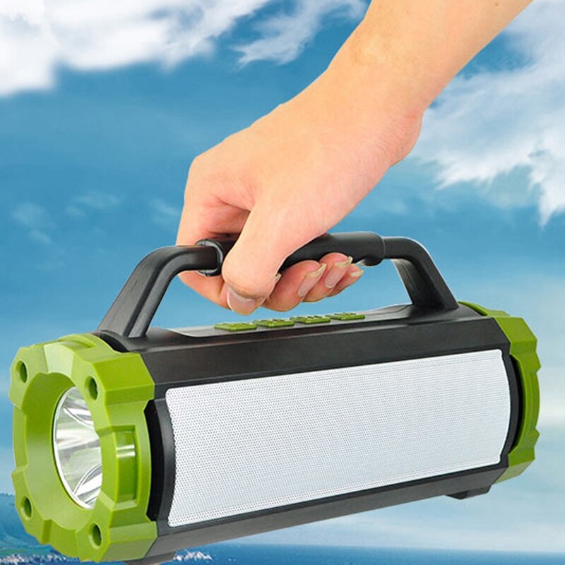 Multifunction Bluetooth Speaker FM Radio Portable Outdoor Mp3 Player Stereo Speaker Support USB TF Card AUX Flashlight