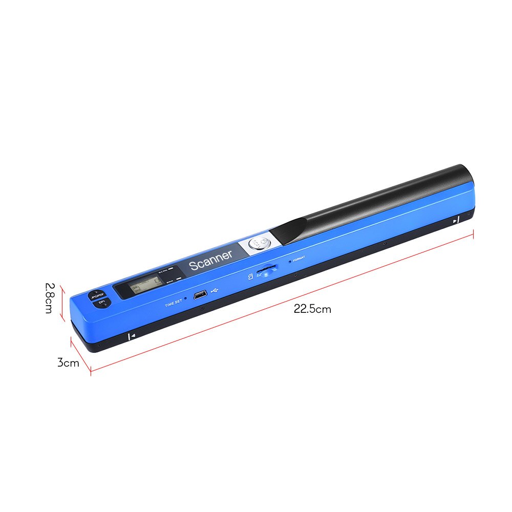 Portable Handheld Wand Wireless Scanner A4 Size 900DPI JPG/PDF Formate LCD Display with Protecting Bag for Business Document