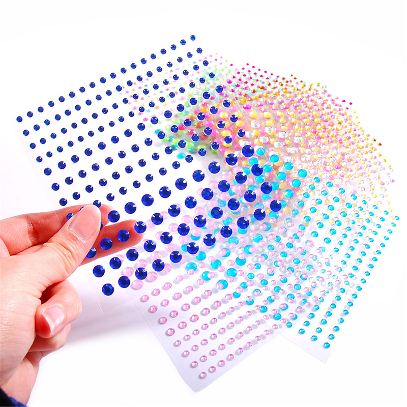 Ansigt juveler fest festival makeup dekoration ansigt kropsfarvet 3d diamant juveler perler selvklæbende øjenskygge akryl klistermærke