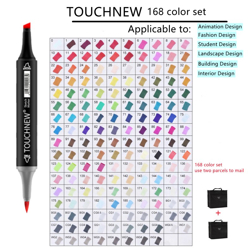 TOUCHNEW Sketching markers Soft brush Marker pen set brush marker alcohol-based marker comic drawing animation art supplies