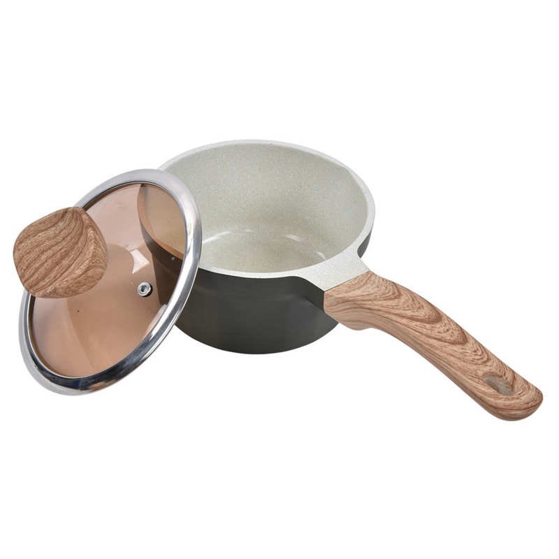 Stone Coating Milk Pan Comfortable Hand Feeling Light Smoke Cooking Uniform Heat Conduction Safety Stone Frying Pan with Lid for