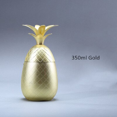 Verre à Cocktail en métal et cuivre, ananas, tasse de Mule de moscou, verre à vin, décorations de maison, accessoires de Bar, utilisation au Restaurant: 350ml gold