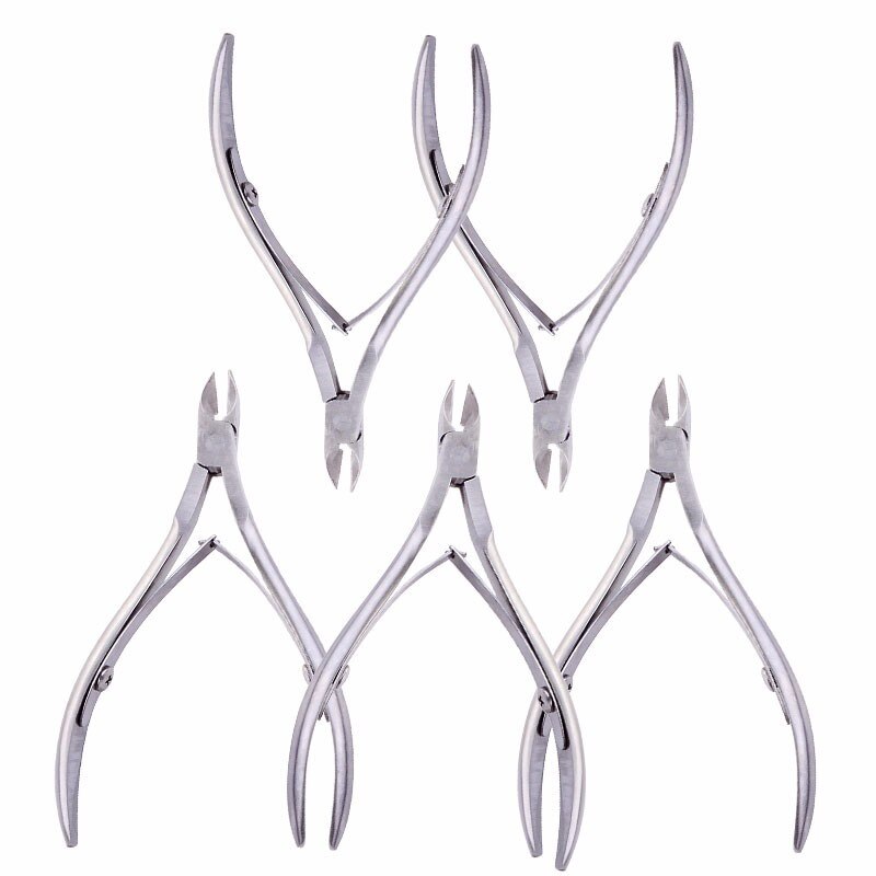5 pcs/lot pince à cuticules en argent pour ongles en acier inoxydable coupe-ongles en acier inoxydable