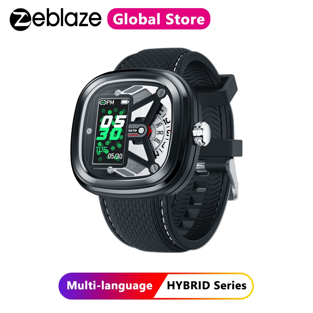 Zeblaze Hybrid 2 Hartslag Bloeddrukmeter Smartwatch 50M Waterdichte 0.96 ''Ips Stijlvolle Lange Levensduur Batterij Smart horloge