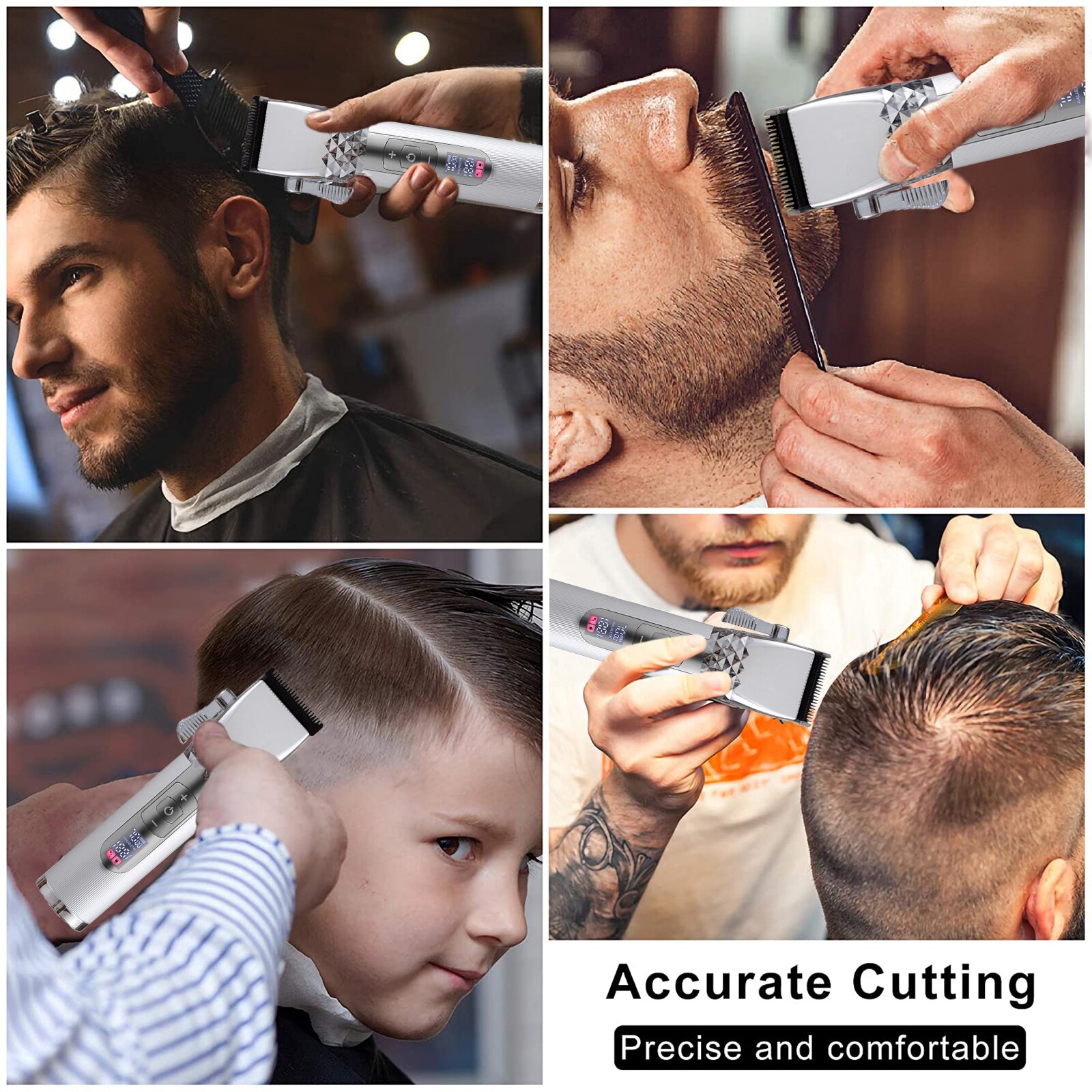 Tondeuse à cheveux et à barbe électrique professionnelle t-outliner,rasoir rechargeable filaire et sans fil, machine pour la découpe et la finition,