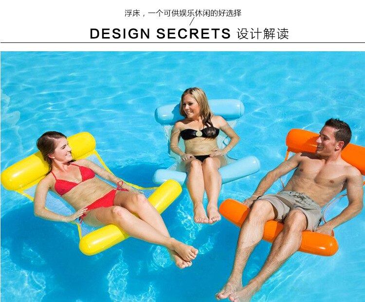 Floating Water Hammock Inflatable Foldable Pool Rafts Chair Swimming Float Lounger Noodles with Mesh Panel for Adults and Kids