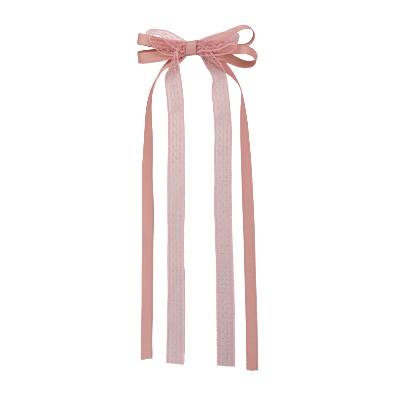 Pinza para el pelo con lazo de encaje coreano, horquillas de Cinta Larga, pasadores, diadema para mujeres y niñas, accesorios para el cabello dulces, joyería de boda
