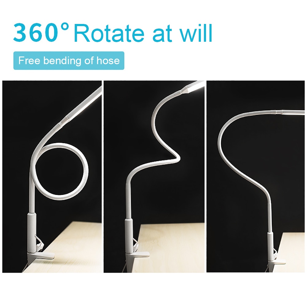 Long Arm Led Desk Lamp 10W Clip Flexible Table Lamp Adjustable Brightness&Color Eye Protection For Bedroom Reading Study Office