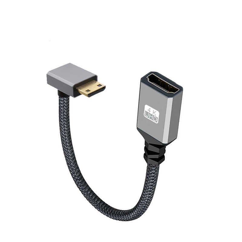 Mini hdmi till hdmi adapterkabel 4k @ 60hz hdmi 2.0 18 gbps 3d hane till hona-konverterare för bärbar dator stationär dator till hdtv projektor kamera: Röd