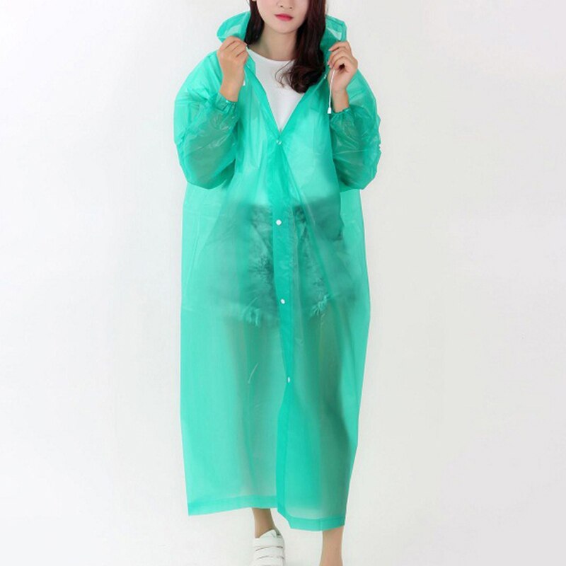 Chubasquero de EVA grueso de para mujer, impermeable portátil para exteriores, Poncho impermeable largo de mujer para viajar, acampar y hacer senderismo