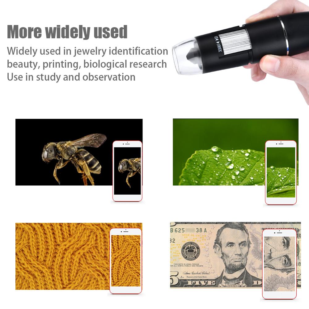 WIFI Digitale 1000x Mikroskop Lupe Kamera für Android ios iPhone iPad 8LED Lupe WIFI Erkennung Kamera
