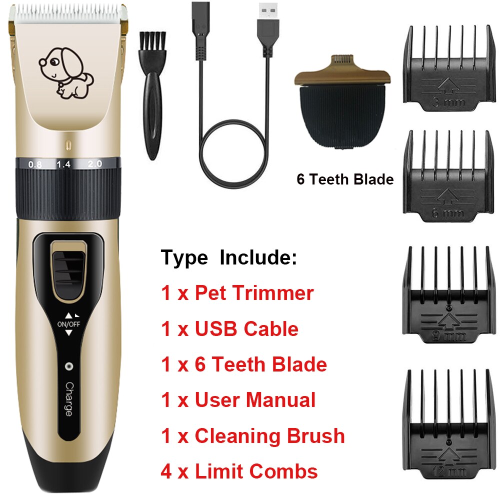Elektrische Hond Haar Trimmer Usb Opladen Huisdier Tondeuse Oplaadbare Low-Noise Kat Hair Remover Grooming Haar Snijder Machine: Type J