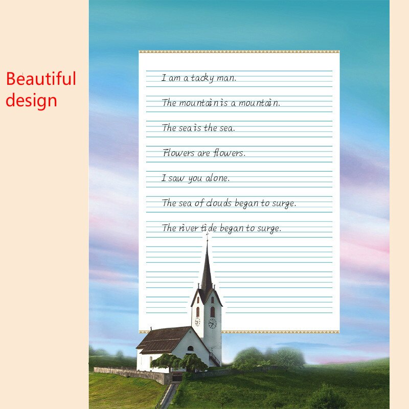 80 Sheets/set A4 Size 8 Different Style Handwriting Letter Paper Stationery Paper for Writing Poems/Lyrics /Letter