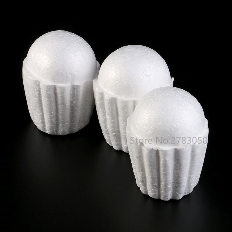 Hvid dummy styrofoam skum kage dummy modellering fondant kager sugarcraft blomster bryllupsfest indretning 2 størrelser