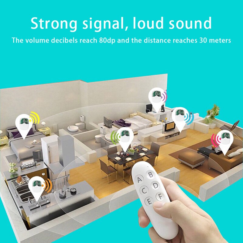 Trådløs cool nøglefinder varelokalisering nøglefinder med fjernbetjening 1 sender og 6 modtagere pet tracker pung tracker