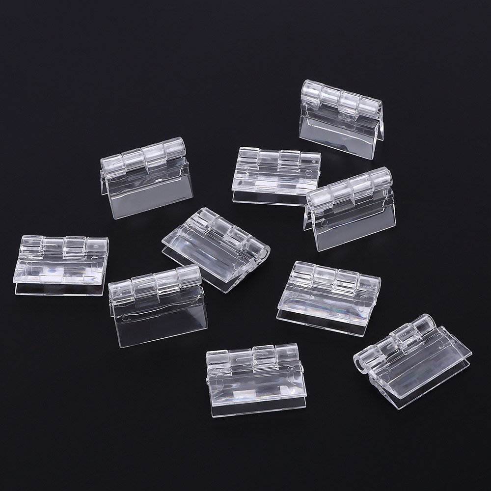 10Pcs/pack Transparent Plastic Folding Hinges Durable Clear Acrylic Hinge Tools Furniture Hinges