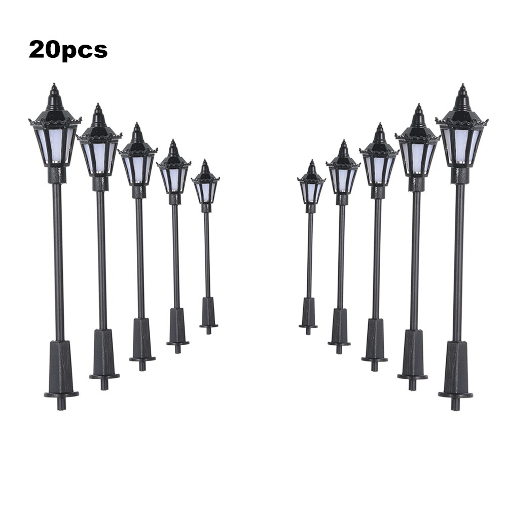 20Pcs Wit/Warm Wit Model Straatverlichting Layout Lantaarnpaal Spoorweg Trein Tuin Speeltuin Landschap Led Lamp Verlichting 100/70Mm