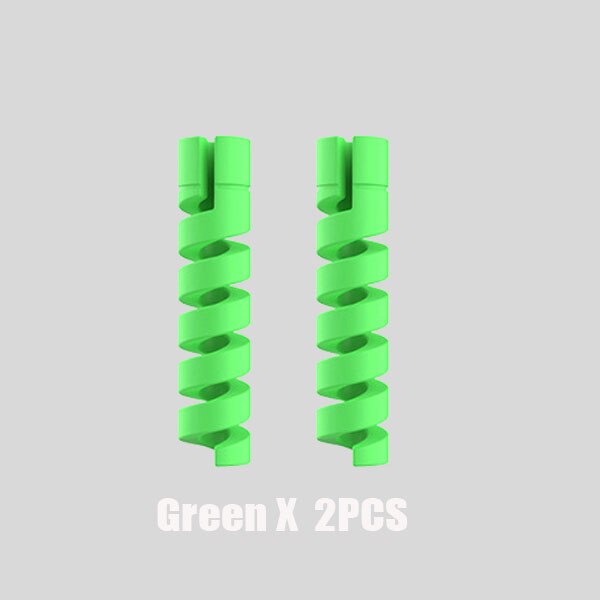 Wire oplot na kable klip kabel do ładowarki Protector do telefonów uchwyt na kabel USB zarządzanie kablami organizer do kabli do myszy słuchawki: 2PCS Green