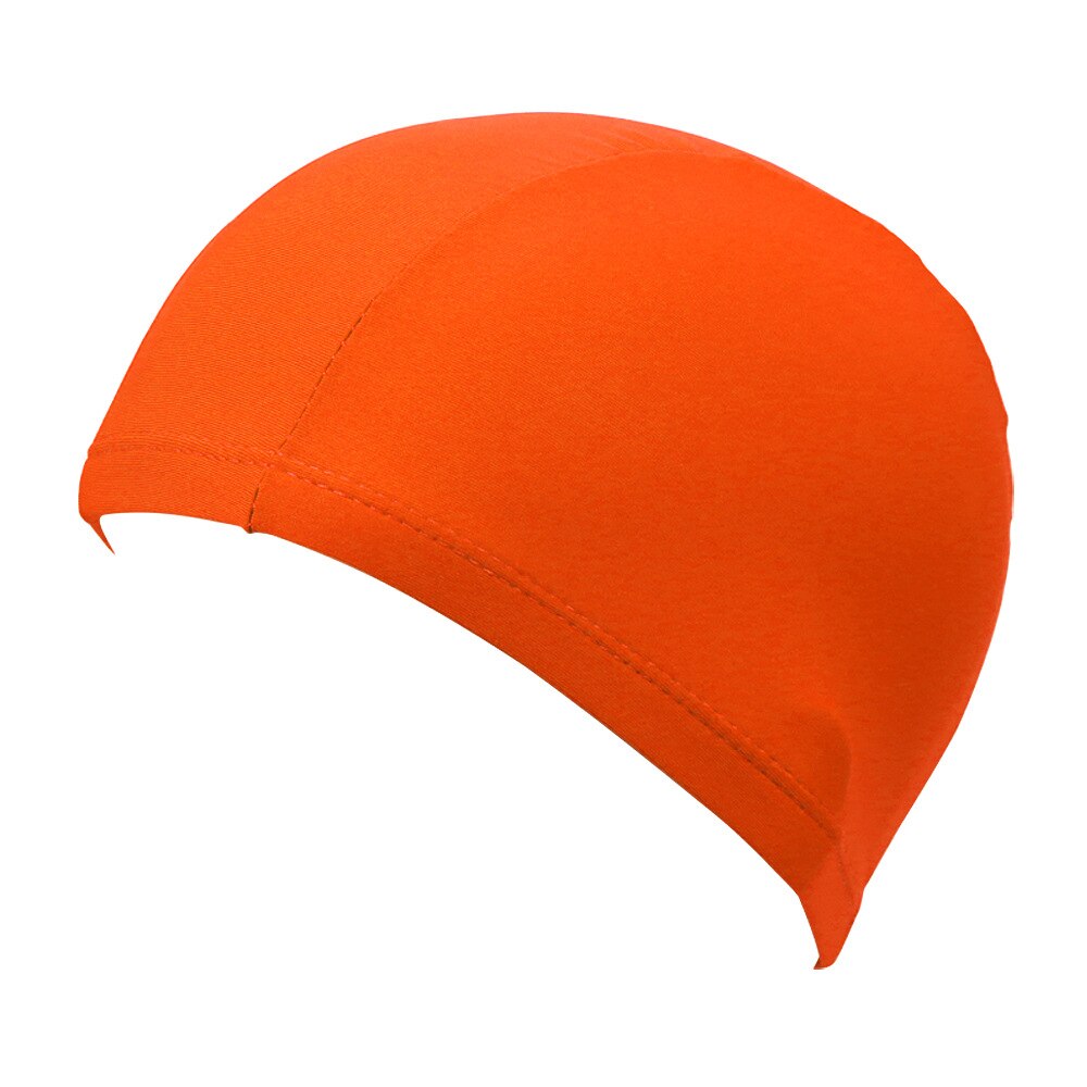Adults Swimming Caps Swim Hat Waterproof Swim Pool Cap Ear Protect Polyester Diving Hat Outdoor activities Solid Cap Swim Caps: Orange