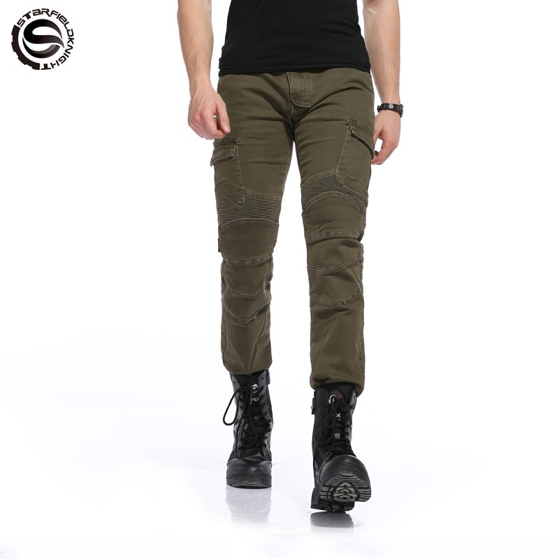 SHUOJIA Men's Protective Motorcycle Jeans Classic Trousers,with Protective Gear Drop-Resistant Straight-Leg Jeans,Motorbike Locomotive Racing Cycling Biker Pants (Blue,3XL - View #6