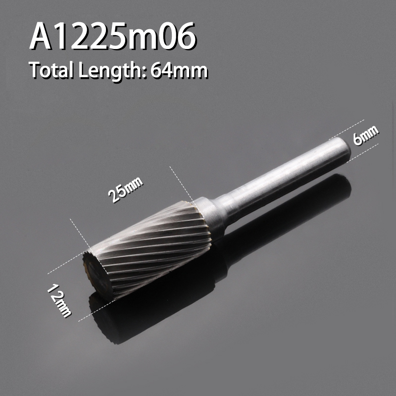 Cylindrical Rotary File 1pcs Single Slot Carbide Alloy Milling Cutter Column Type Wood Carving Electric Rotary Grinding Head: WHITE