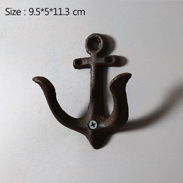 Anchor Model Iron Ornament Wall Hook Home Decoration Rail Door Decor Accessories Bag Hooks Furnishing Crafts Household: Rust black