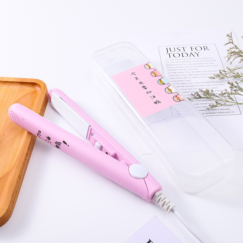 Mini lisseur à cheveux de dessin animé, portable et mignon, pour la maison et les voyages, outils de lissage des cheveux, 220v fers plats: 03 roses