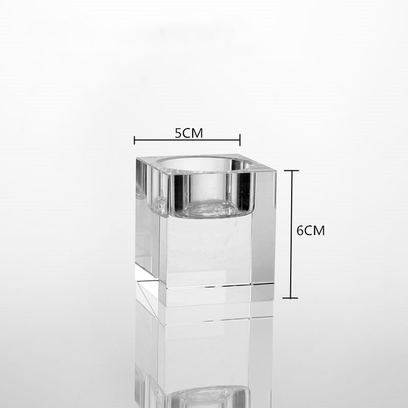 IMUWEN K9 Crystal Candle Holder Delicate Candle Stand Center Table Candlestick For Party Home Decoration: 6CM HEIGHT / 2pcs